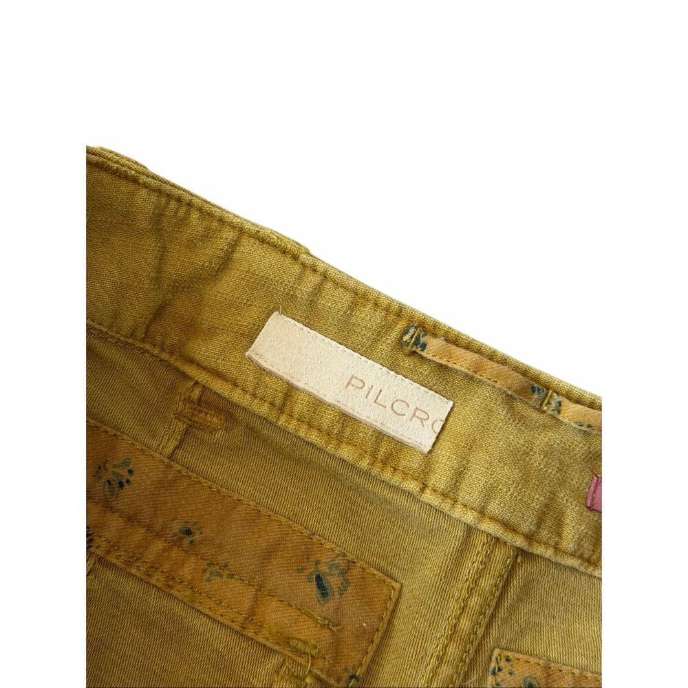 Anthropologie Pilcro Denim Shorts Low Rise Cargo Cut Off Boho Ditsy Floral Musta - Picture 4 of 10